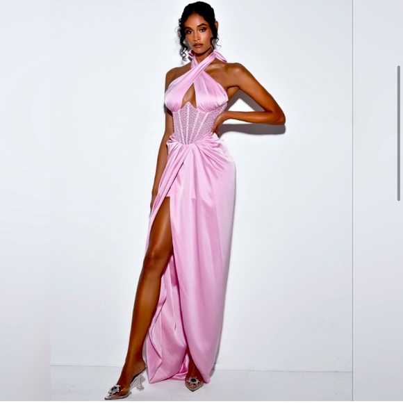 MISS CIRCLE RHINESTONE DRESS- perfect pink! - Picture 2 of 3